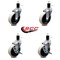 Service Caster 4 Inch Thermoplastic Wheel 1-5/8 Inch Expanding Stem Caster Set with 2 Brakes SCC-EX05S410-TPRS-158-2-SLB-2 - alternate 3